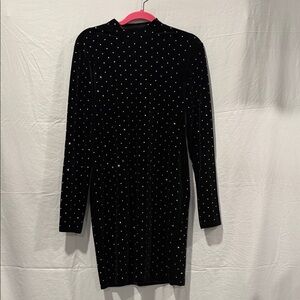 H&M Black Dress with Silver Dots